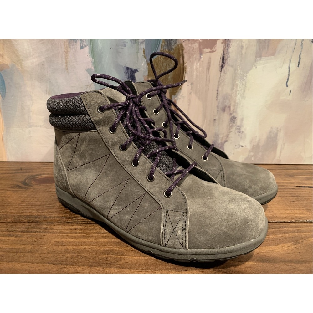 Duluth Trading Company‎ Gray/Purple Suede Hiking/Work Boots Women's Size 9.5
